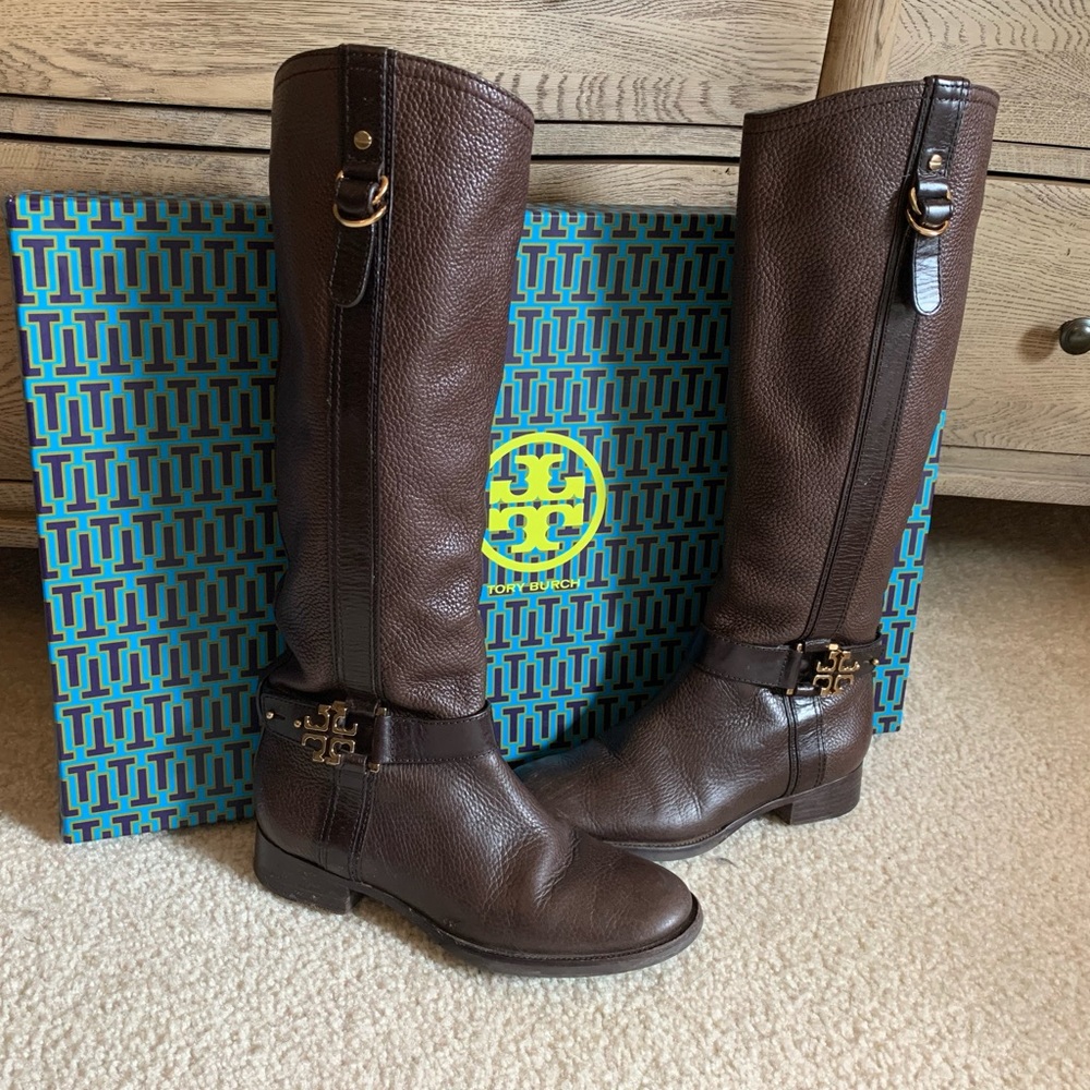 Brown leather Tory Burch Boots 👢